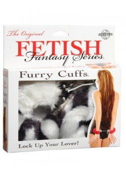 Furry Cuffs Zwart/wit