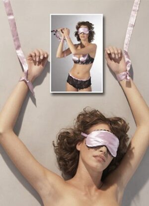 Bondage Set roze/zwart.
