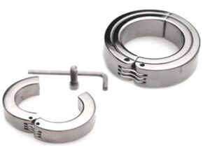 Silver Hinged Cockring Ballstretcher
