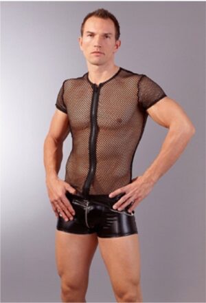Net shirt met rits