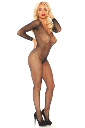 Sparkly Doorschijnende Catsuit