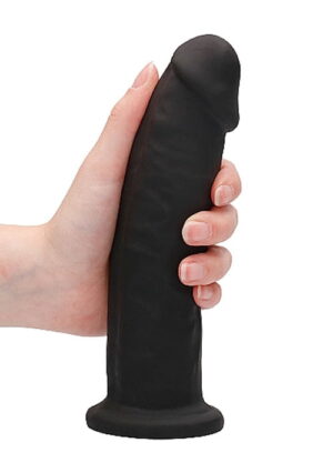 Real Rock – Silicone Dildo zonder Ballen – Zwart – 19,2 cm