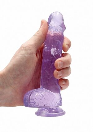 15cm Realrock Crystal Clear Paars