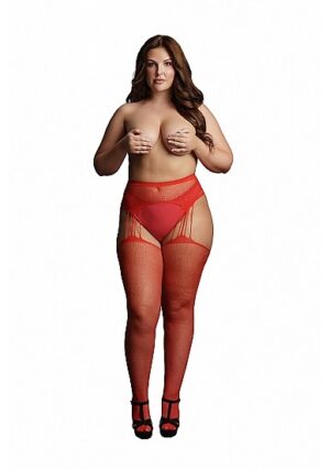 Rode sexy panty met strass steentjes plus size