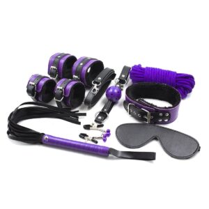 BDSM Plush Set L (9pcs) Black/Purple