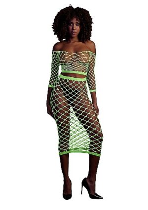Top en Rok Neon Groen