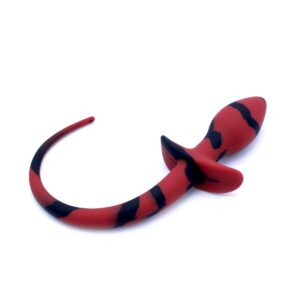 Anal plug Dog Tail Rood/Zwart