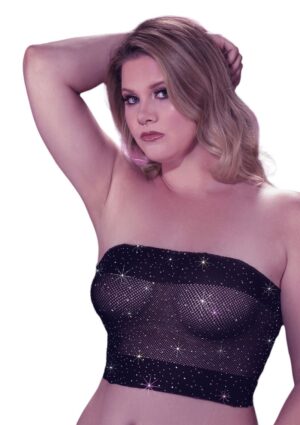 Plus Size Bandeau Strass Top