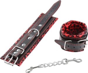 Handboeien Luipaard Rood/Zwart