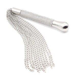 Metalen Zilveren zweep met strass