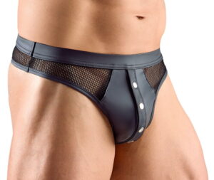 Matte Wetlook & Net String - Zwart