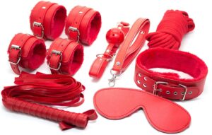 Bondage set Rood pluche
