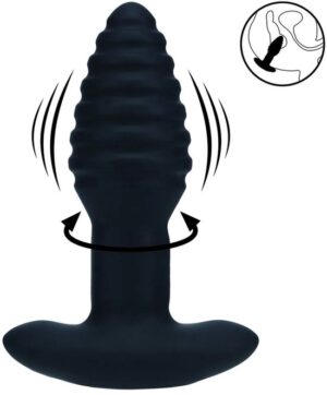 Levelz – Trillende en roterende geribbelde siliconen anaal plug