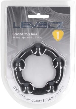 Beaded Silicone Cockring - L - 45mm