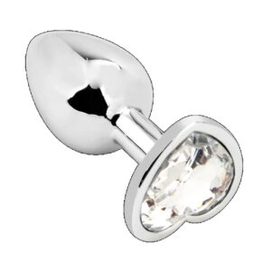 Hartvormige Anale Plug middel zilver