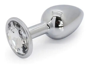 Rosebud Anal Plug small silver - clear