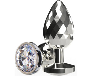 Diamond Facets Anal Plug Silver L Clear