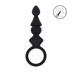 Geribbelde siliconen Butt Plug met Ring