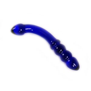 Glazen Dildo Curve Blauw